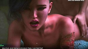 HD видео на татуирано момиче, което прави минет и получава девственото си дупе пробито в хентай игра