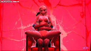 3D-Animation einer erotischen Begegnung einer Stripperin mit einem Kunden und ihrem Partner