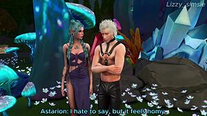 Bintang memuaskan vagina basah Tavs dan ejakulasi di dalamnya dalam animasi Hentai Sims 4